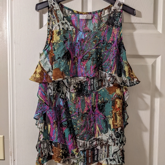 I.C.M. Flowy Sheer Tank Top - Picture 2 of 3